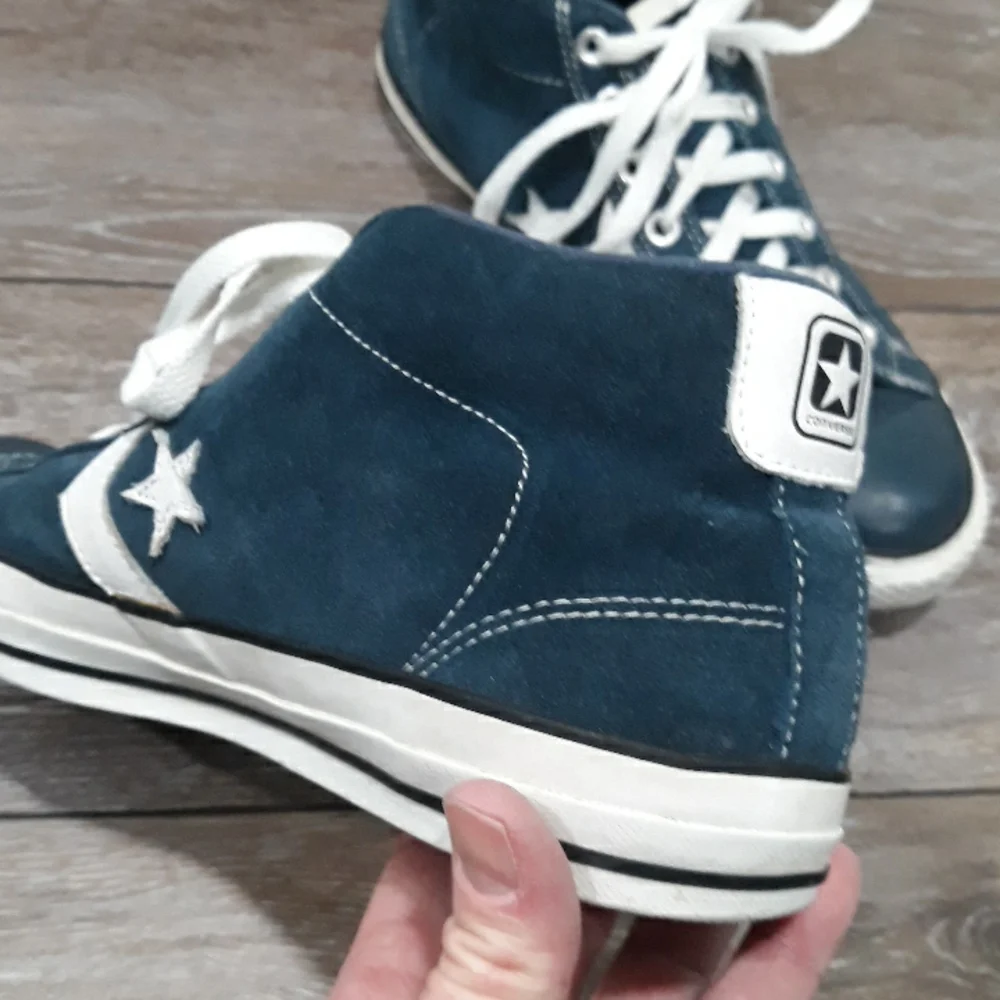 Converse mens blue suede and white leather high top sneakers. Size 10 - Picture 10 of 14